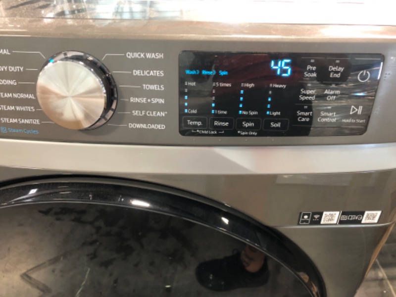 Photo 8 of Samsung DVE50R8500V 7.5 Cu. Ft. Smart Dryer with Steam Sanitize in Black (2019)
