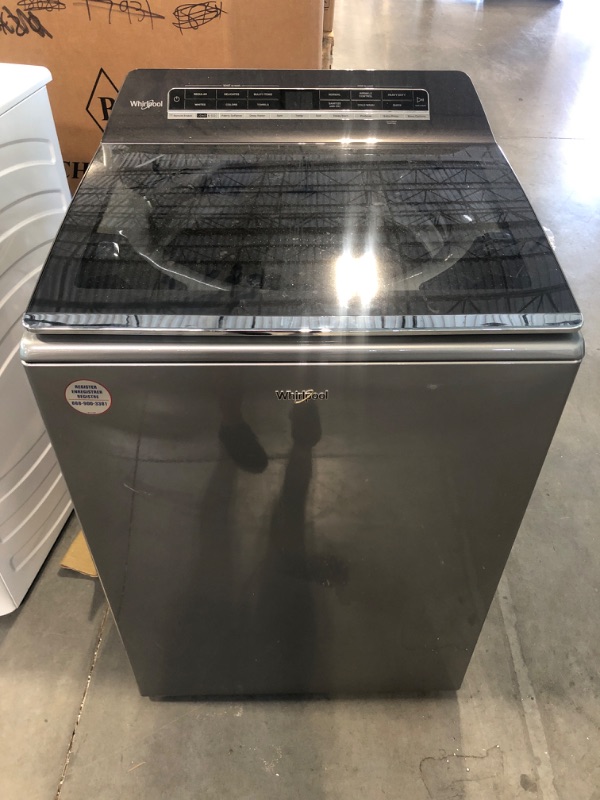 Photo 2 of Whirlpool - 4.7 Cu. Ft. Top Load Washer with Pretreat Station - Chrome Shadow
