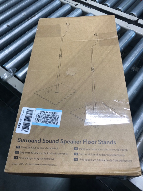 Photo 2 of Sanus Adjustable Height Speaker Stand - Extends 28" to 38" - Holds Satellite & Small Bookshelf Speakers (i.e. Bose, Harmon Kardon, Polk, JBL, KEF, Klipsch, Sony and Others) - Set of 2 - Model: HTBS