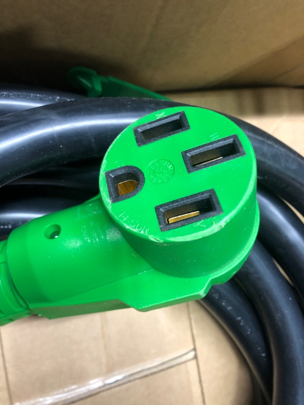 Photo 1 of RVGUARD 50 Amp 25 Foot RV Extension Cord, Heavy Duty STW Cord with LED Power Indicator and Cord Organizer, NEMA 14-50P/R Standard Plug, Green, ETL Listed 25 Feet Green 50 Amp