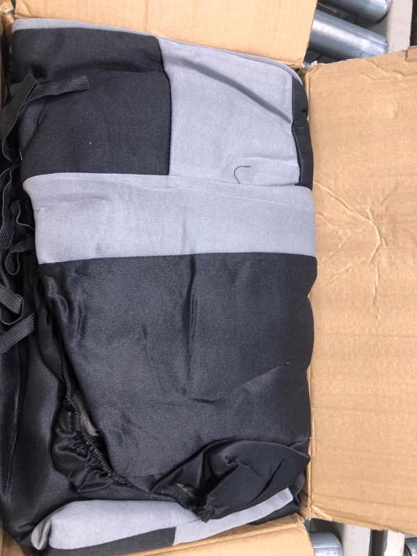 Photo 1 of carXS Seat Covers for Cars, Light Gray Two-Tone Car Seat Covers with Matching Back Seat Cover, Made to Fit Most Auto Truck Van SUV, Interior Car Accessories, Car Seat Cover Full Set Car Seat Covers Light Gray