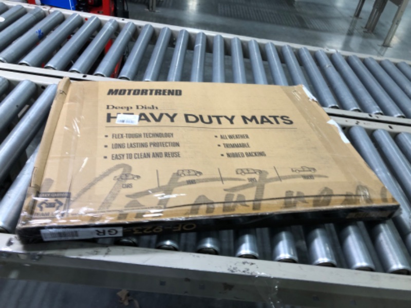 Photo 1 of Motor Trend 923-GR Gray FlexTough Contour Liners-Deep Dish Heavy Duty Rubber Floor Mats & Van-All Weather Protection Trim & Premium FlexTough All-Protection Cargo Liner Trunk Mat, Gray, 54" x 37"