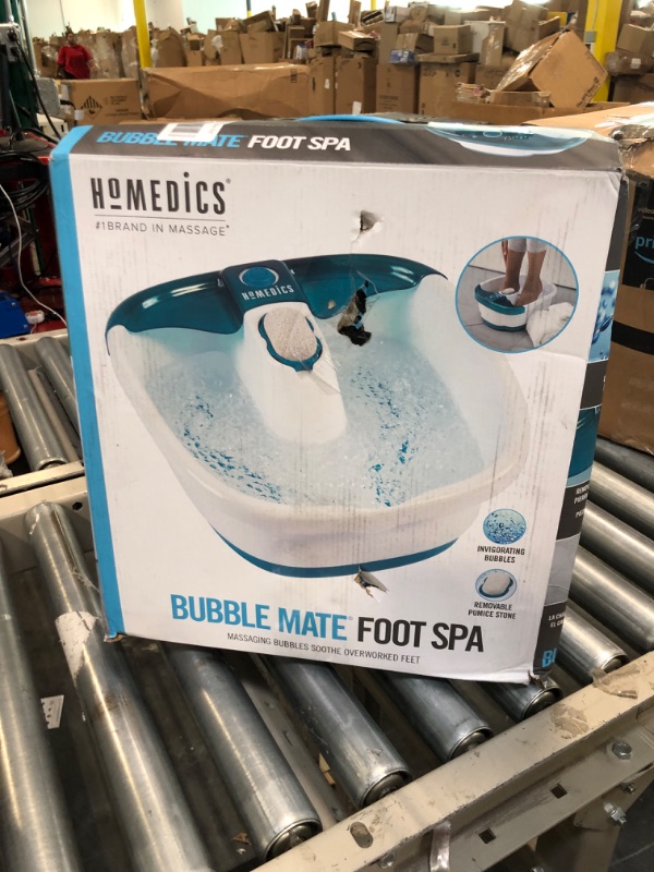 Photo 2 of HoMedics Bubble Mate Foot Spa, Toe Touch Controlled Foot Bath with Invigorating Bubbles and Splash Proof, Raised Massage nodes and Removable Pumice Stone