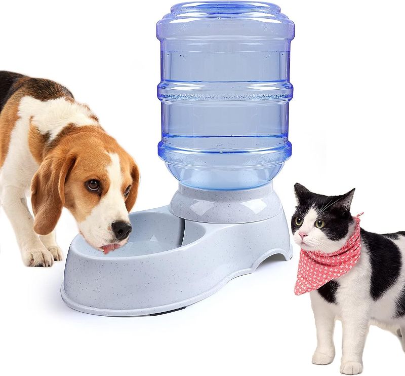 Photo 1 of 
Pet Water Dispenser Station - 1 Gal Replenish Pet Waterer for Dog Cat Animal Automatic Gravity Water Drinking Fountain Bottle Bowl Dish Stand
