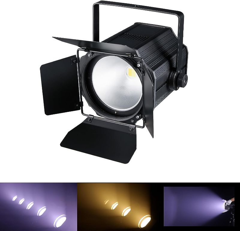 Photo 1 of  LED 200W COB Stage Lights with Barn Doors 2in1 Warm White & White COB Par Lights, DMX/Master-Slave DJ Lights Spotlight Fresnel Lights 3500~7500K Par Lights for Church Concert Wedding