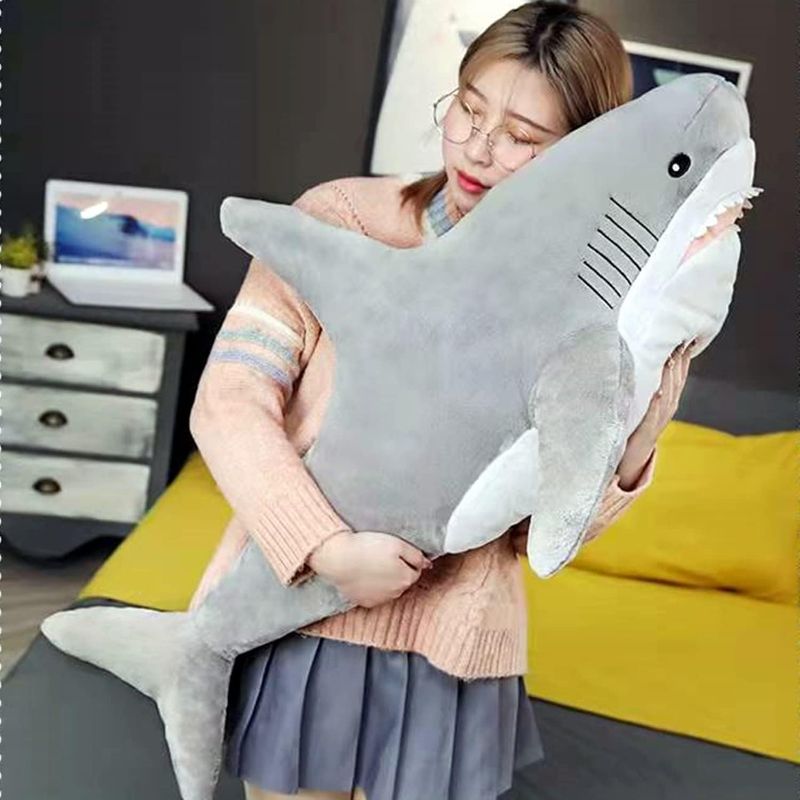 Photo 1 of 39.4 Inch XXL Chonky Giant Shark Stuffed Animal,Soft Shark Toys Shark Plush Pillows,Chubby Stuffed Shark Funny Gift Brave Boy's and Girl's Room Décor,Perfect Stress Relief for Women