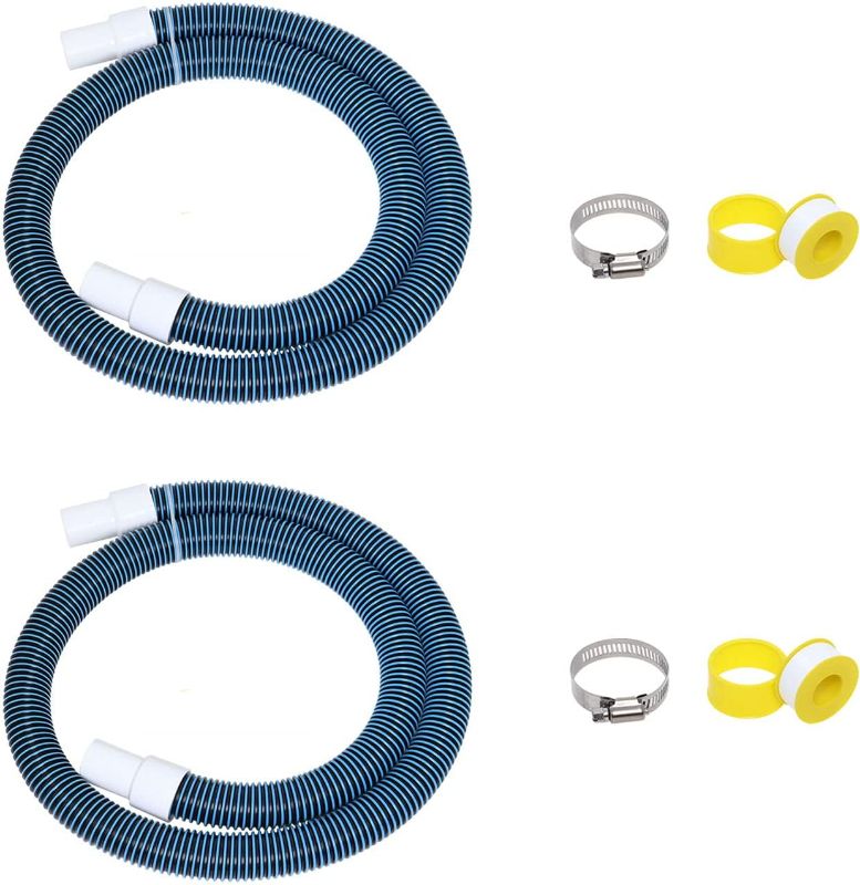 Photo 1 of 4.0 4.0 out of 5 stars 53 Reviews
Swimming Pool Vacuum Hose with Kink-Free Swivel Cuff 1.5" Swimming Pool Filter Hose 6FT for Above Ground and Inground Pools with Hose Clamp, PTFE Tape Swimming Pool Replacement Hose, 6FT (2 set)