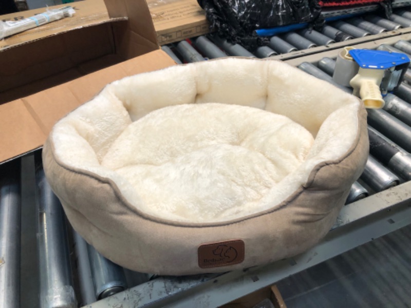 Photo 2 of Bedsure Dog Beds for Small Dogs - Round Cat Beds for Indoor Cats, Washable Pet Bed for Puppy and Kitten with Slip-Resistant Bottom, 20 Inches, Taupe