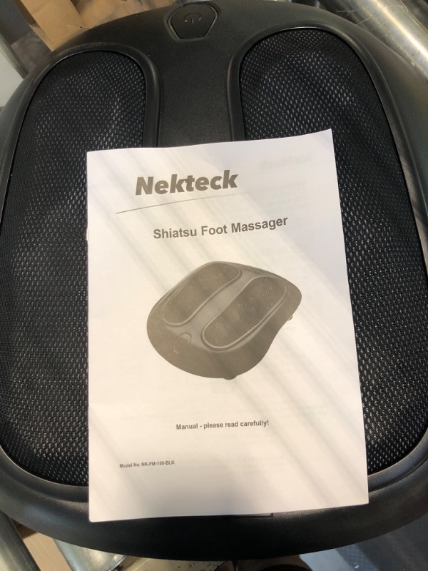 Photo 3 of Nekteck Foot Massager with Heat, Shiatsu Heated Electric Kneading Foot Massager Machine for Plantar Fasciitis, Built-in Infrared Heat Function and Power Cord Black