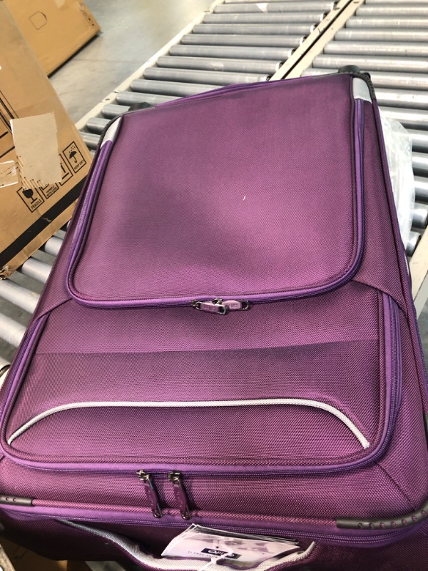 Photo 4 of Coolife Luggage 3 Piece Set Suitcase Spinner Softshell lightweight (purple+sliver)