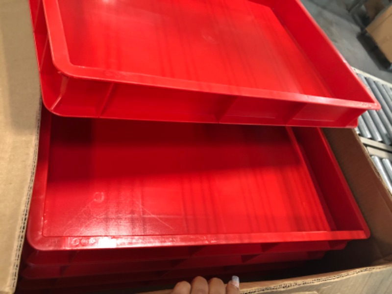 Photo 3 of (23.6 inch x 15.74 inch x 2.75 inch) Dough Proofing Box (5 Pack), Red, Commercial Stackable Pizza Proofing Dough Box . Resistance to impact, temperature changes and wear and tear.