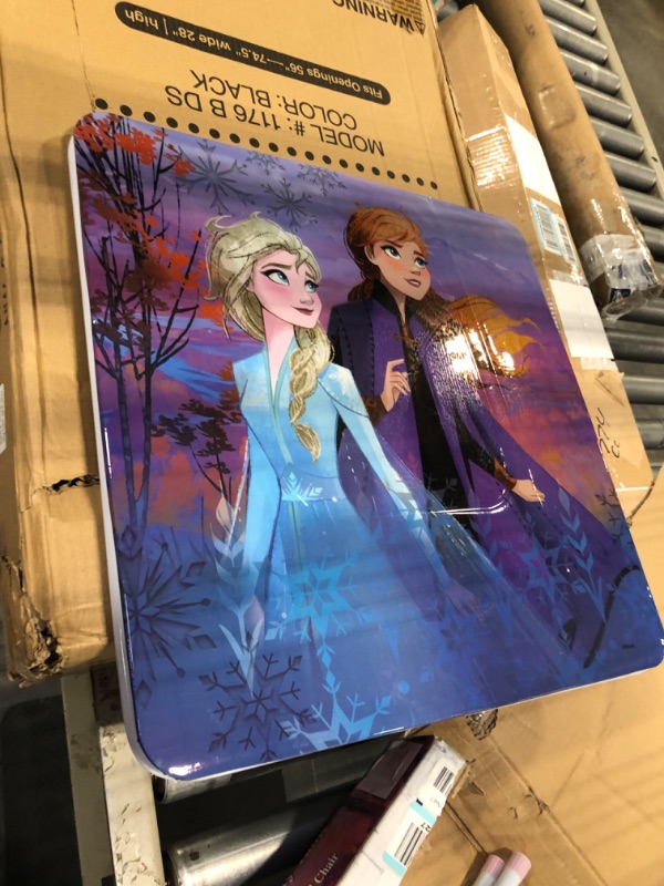 Photo 5 of Disney Frozen Activity Table & Chair Set for Toddlers 24-48M, Includes 1 Table & 1 Chair - Sturdy Metal Construction, Table: 20"L x 20"W x 16.4"H, Chair: 12"L x 11.6"W x 17.7"H - Weight Limit: 70 lbs