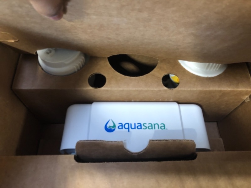 Photo 4 of Aquasana 2-Stage Under Sink Water Filter System - Kitchen Counter Claryum Filtration - Filters 99% Of Chlorine - Brushed Nickel Faucet - AQ-5200.55 Brushed Nickel Filter System