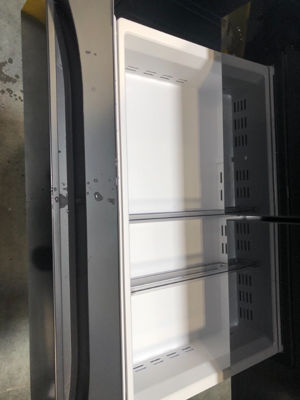 Photo 5 of Samsung 29 cu. ft. Bespoke 4-Door French Door Refrigerator with Top Left & Family Hub™ Panel in Charcoal Glass and Matte Black Steel Middle & Bottom Door Panels UNABLE TO FULLY TEST 