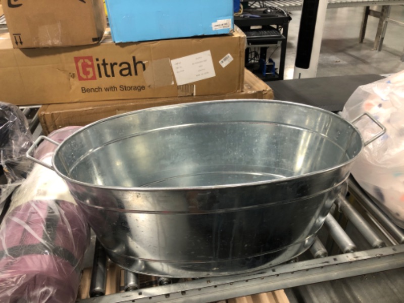 Photo 1 of Achla Designs C-55 Large Galvanized Steel Metal Oval tub Large Oval