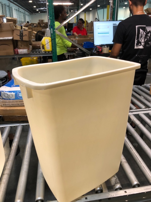 Photo 1 of 18 INCH TAN TRASH CAN 