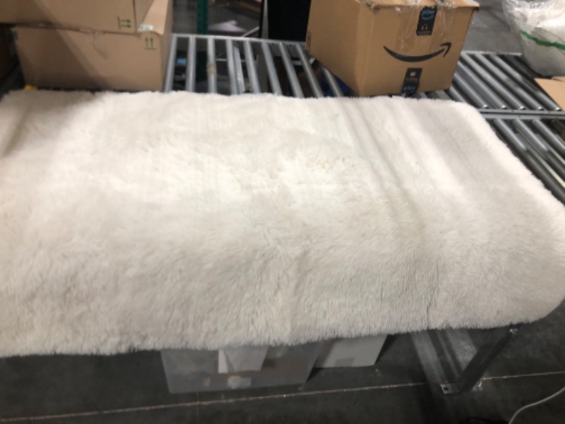Photo 1 of 60 x 36 inch white fur rug