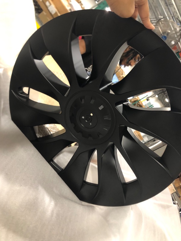 Photo 3 of Klutchtech Tesla Model 3 Hubcaps - 18 Inch Aero Wheel Covers Replacement Tesla Wheel Caps 18'' Model S Plaid Arachnid Wheels Version Hub Caps Compatible with Tesla Model 3 Accessories 2017-2023 18inch Model 3 18" Arachnid