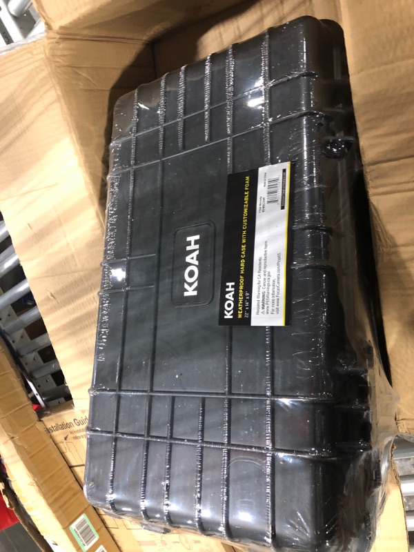 Photo 1 of Koah Weatherproof Wheeled Plastic Hard Case with Customizable Foam, Retractable Handle, and Trolley Wheels (22.0" x 14.0" x 9") for Cameras, Drones, and Gear