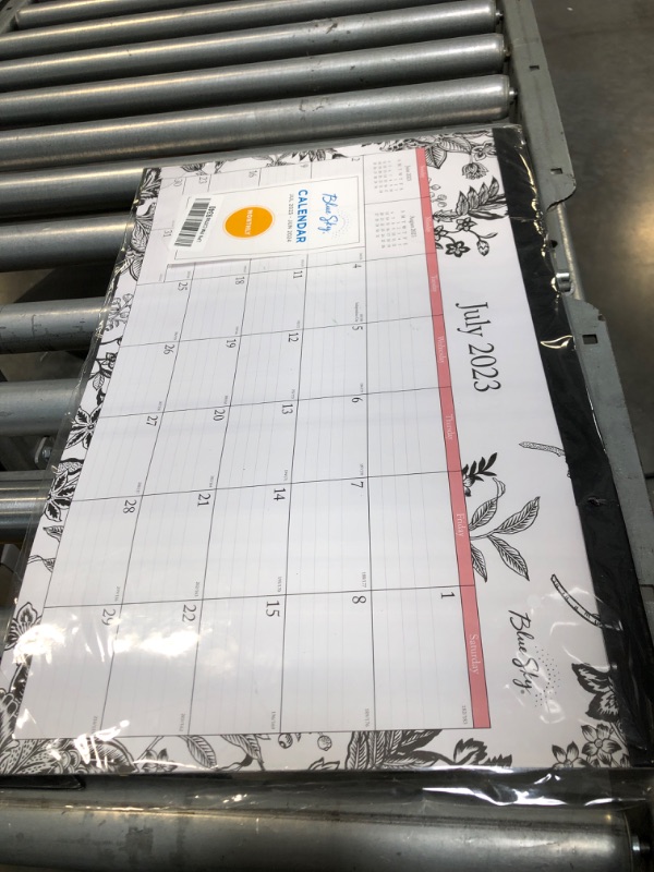 Photo 2 of Blue Sky 2023-2024 Academic Year Monthly Desk Pad Calendar, 17" x 11", Trim Tape Binding, Two-Hole Punched, Ruled Blocks, Analeis (130617-A24) New Edition