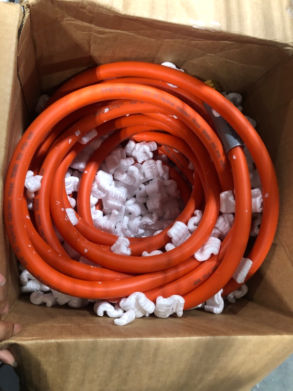 Photo 3 of SPECILITE Garden Hose 50 ft x 5/8 in Heavy Duty, Flexible and Lightweight Water Hose, Burst 600 psi, Kink-less Hybrid Rubber Hose for Backyard, 3/4'' Brass Fittings 5/8" 50FT MISSING SPRAYER