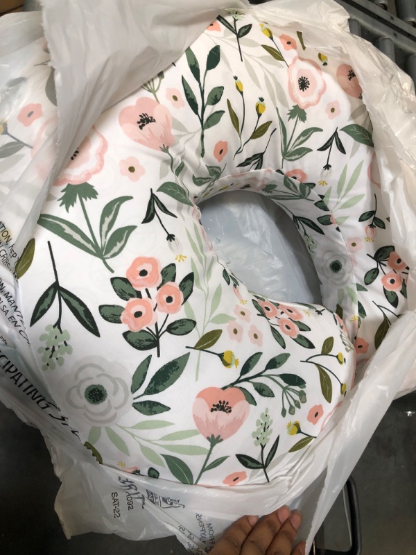 Photo 1 of Boppy Nursing Pillow and Positioner—Original | Pink Garden Flowers | Breastfeeding, Bottle Feeding, Baby Support | with Removable Cotton Blend Cover | Awake-Time Support , 20x16x5.5 Inch (Pack of 1)