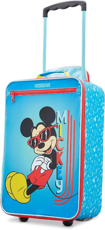 Photo 1 of AMERICAN TOURISTER Kids' Disney Softside Upright Luggage,Telescoping Handles, Mickey, Carry-On 18-Inch
