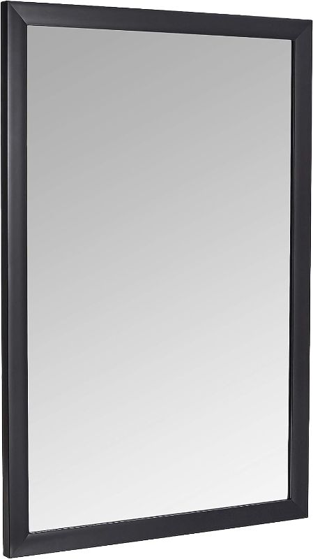 Photo 1 of Amazon Basics Rectangular Wall Mirror 24" x 36", Standard Trim, Black
