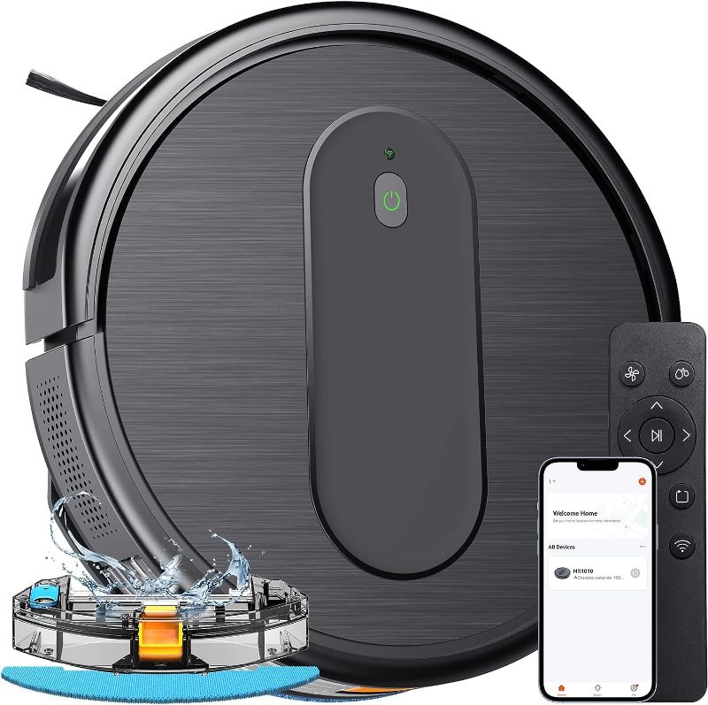 Photo 1 of Robot Vacuum and Mop Combo, 3 in 1 Mopping Robotic Vacuum with Schedule, App/2.4Ghz Wi-Fi/Alexa, 1600Pa Max Suction, Self-Charging Robot Vacuum Cleaner, Slim, Ideal for Hard Floor, Pet Hair, Carpet
