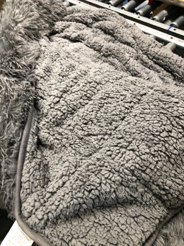 Photo 1 of 60 x 80 20lb weighted grey faux fur blanket