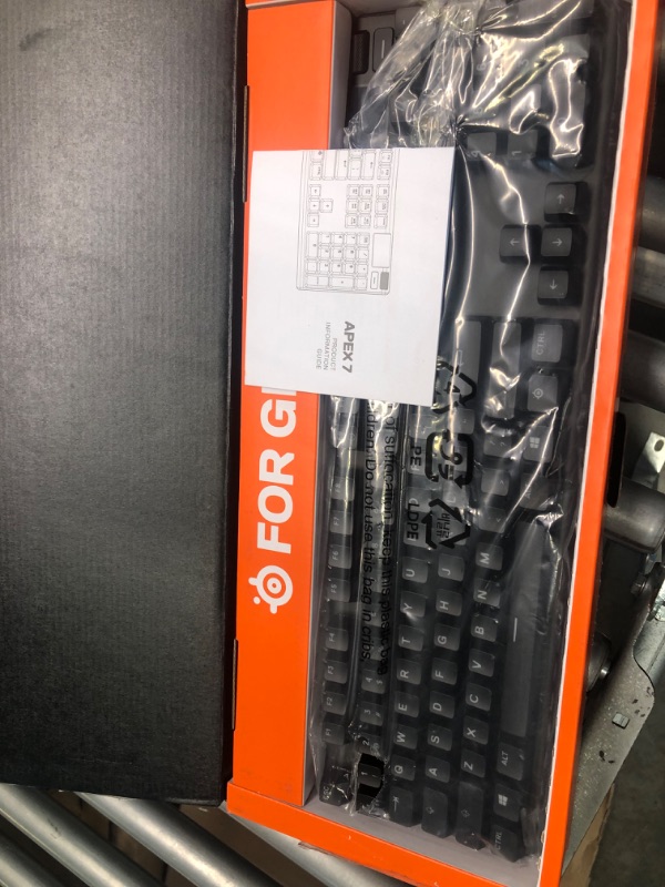 Photo 1 of SteelSeries Apex 7 Mechanical Gaming Keyboard – OLED Smart Display – USB Passthrough and Media Controls – Tactile and Quiet – RGB Backlit (Brown Switch) Apex 7 Brown – Tactile & Quiet Keyboard