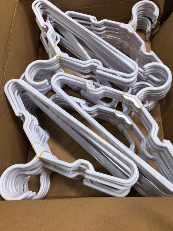 Photo 3 of Baby Hangers for Closet - 11.4 Inch 2 100 Pack Plastic Kids Hangers - Children Hangers & Infant Hangers & Toddler Hangers for Clothes (White)
