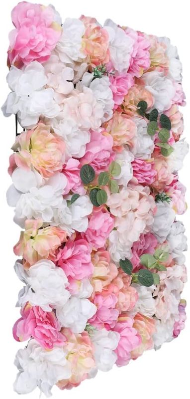 Photo 1 of 12 Pcs Artificial Silk Flower Wall Rose Flower Wall Panel Flower Backdrop Party Decor Romantic Rose Bouquet Wedding Backdrop Floral Decoration Panel US