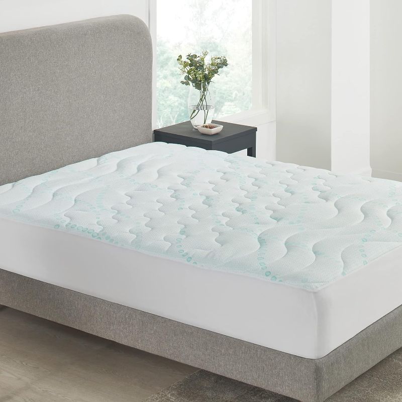 Photo 1 of 3-Zone Cooling King Mattress Pad, Quilted King Size Mattress Pad, Deep Pocket Fits 8-20 inch Mattress
