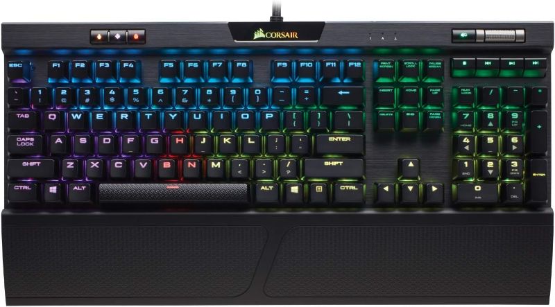 Photo 1 of Corsair K70 RGB MK.2 Rapidfire Mechanical Gaming Keyboard - USB Passthrough & Media Controls - Fastest & Linear - Cherry MX Speed - RGB LED Backlit
