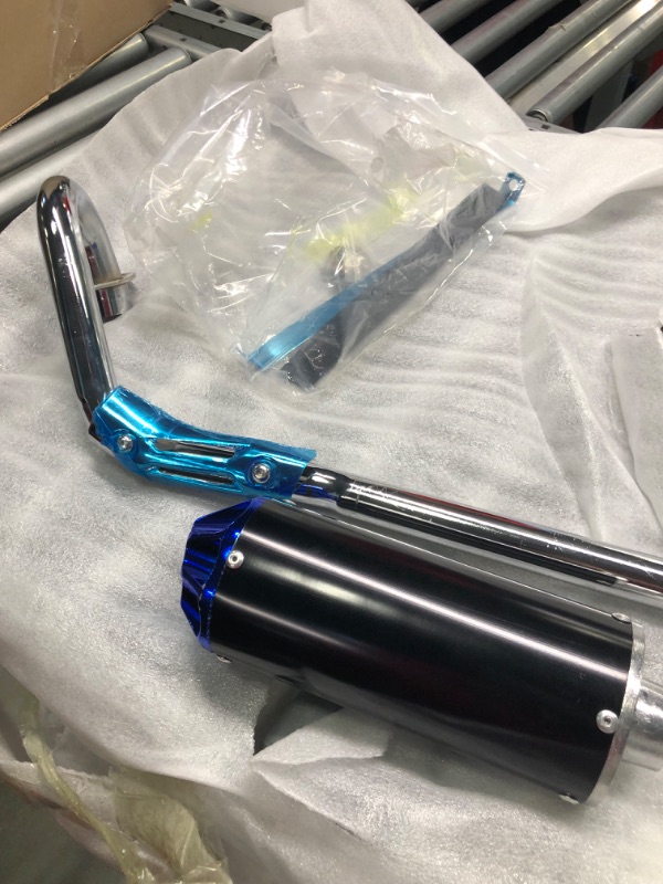 Photo 2 of 28mm Exhaust Muffler Chinese Pit Dirt Bike Parts (Blue)