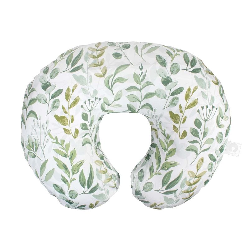 Photo 1 of Boppy Original Support Nursing Pillow, Green Foliage, Ergonomic Breastfeeding, Bottle Feeding, and Bonding, Firm Hypoallergenic Fiber Fill, Removable Cover, Machine Washable
