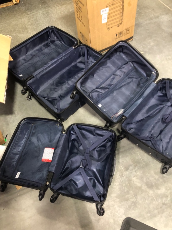 Photo 1 of COOLIFE Luggage 3 Piece Set Suitcase Spinner Hardshell Lightweight TSA Lock 4 Piece Set Navy