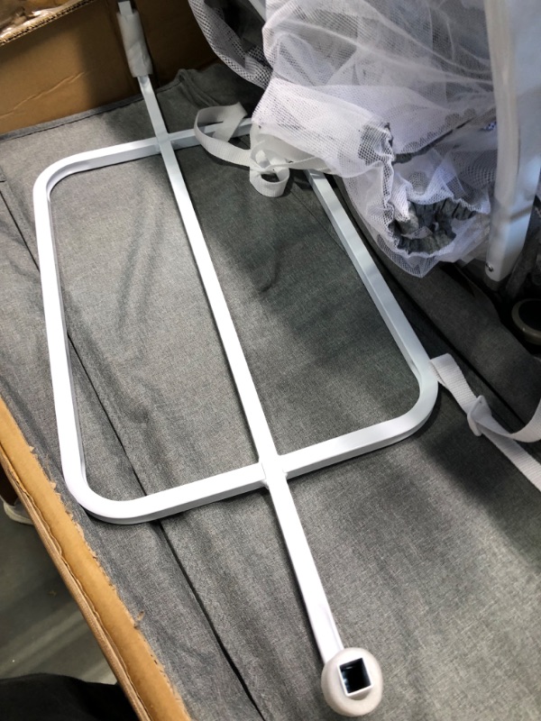 Photo 1 of Baby Bassinet Bedside Sleeper for Baby with Wheels and Storage Barket ,All Mesh Portable Bedside Bassinet Co Sleeper for Newborn /Infant,7 Height Adjustable Easy to Assemble Bedside Crib?3 in 1?Grey?
