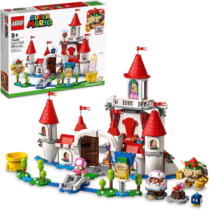 Photo 1 of LEGO Super Mario Peach’s Castle Expansion Set 71408, Buildable Game Toy, Gifts for Kids Aged 8 Plus with Time Block Plus Bowser and Toadette Figures, to Combine with Starter Course
