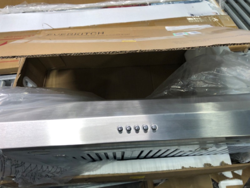 Photo 2 of 30 Inch Under Cabinet Range Hood Kitchen Vent Hood,Built in Range Hood for Ducted in Stainless Steel, 400 CFM with Permanent Stainless Steel Filters 30" 400CFM
