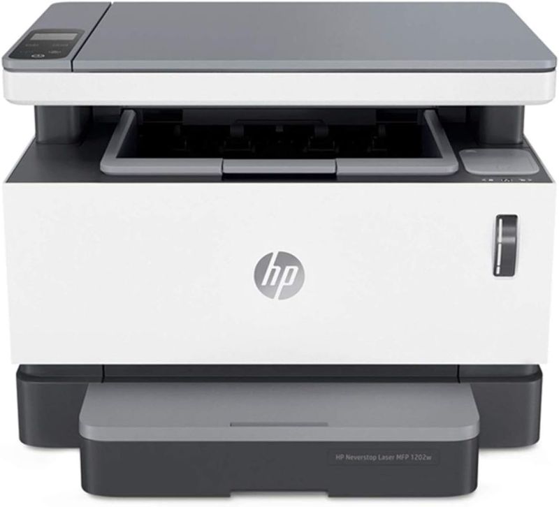 Photo 1 of HP Neverstop Laser MFP 1202w Wireless Monochrome All-in-One Printer with cartridge-free toner tank, comes with up to 5,000 pages of toner in the box (5HG92A)
