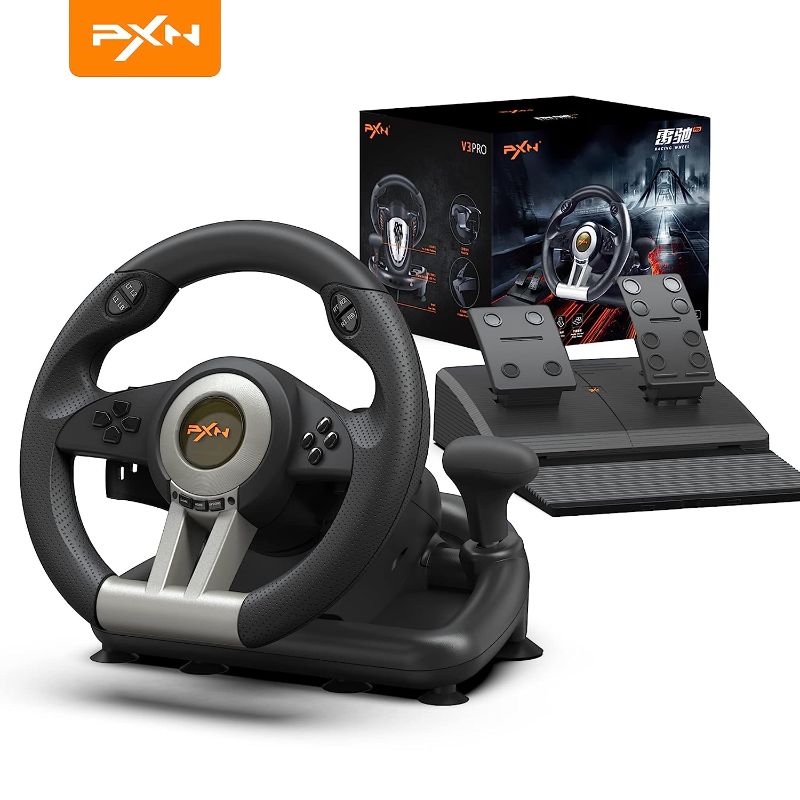 Photo 1 of PXN Racing Wheel - Gaming Steering Wheel for PC, V3II 180 Degree Driving Wheel Volante PC Universal Usb Car Racing with Pedal for PS4, PC, Xbox One, Xbox Series S/X, PS3
