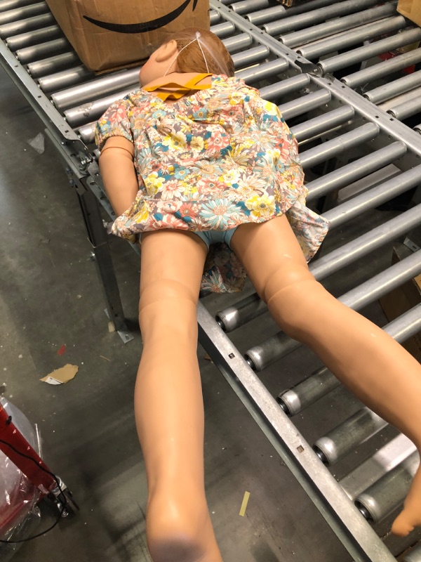 Photo 1 of Buby 39inch Reborn Toddler Dolls,Huge Baby Full Body Hard Vinyl Smile Girl Realistic Standing Girls Brown Hair Girl Model Collectible Ball Jointed Doll (Flower Dress)

