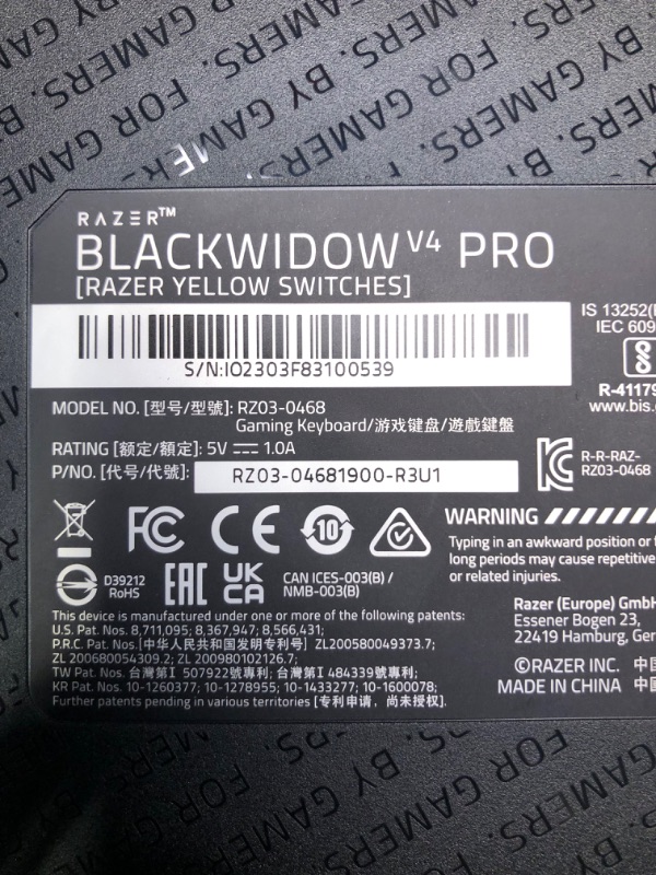 Photo 3 of Razer BlackWidow V4 Pro Wired Mechanical Gaming Keyboard: Yellow Mechanical Switches - Linear & Silent - Doubleshot ABS Keycaps - Command Dial - Programmable Macros - Chroma RGB - Magnetic Wrist Rest Yellow Switches - Linear & Silent