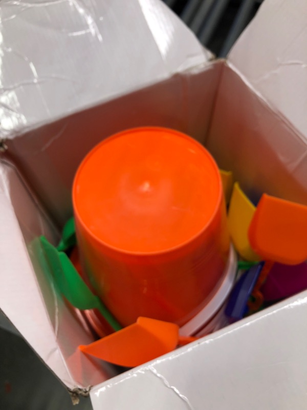 Photo 1 of 4E's Novelty 9" Large Sand Bucket with Shovel [12 Pack Bulk] Beach Buckets - Beach Toys for Kids & Toddlers, Party Favors
