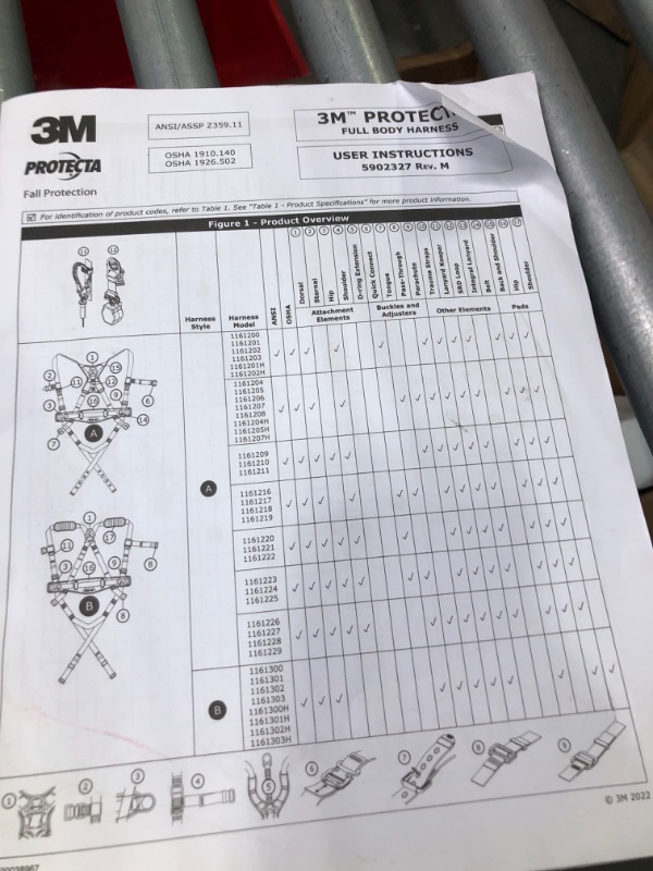 Photo 5 of 3M Protecta Medium - Large Comfort Construction Style Full Body Positioning Harness With Easy-Link Web Adapter, Auto-Resetting Lanyard Keeper And Impact Indicator
