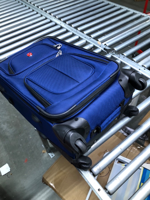 Photo 3 of SwissGear Sion Softside Expandable Roller Luggage, Blue, Carry-On 21-Inch
