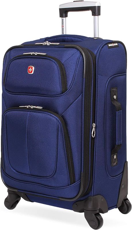 Photo 1 of SwissGear Sion Softside Expandable Roller Luggage, Blue, Carry-On 21-Inch
