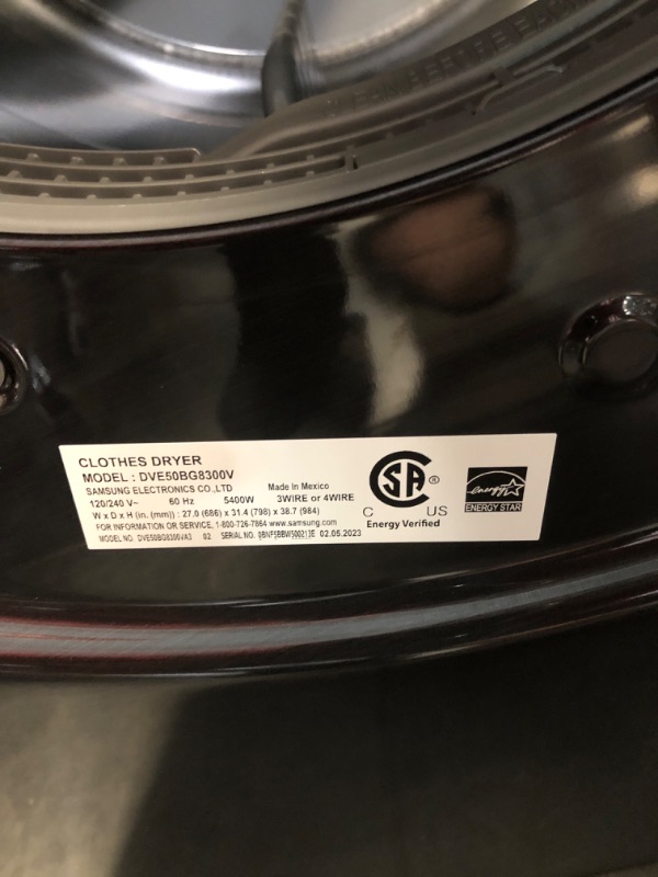 Photo 9 of Samsung 7.5-cu ft Stackable Steam Cycle Smart Electric Dryer (Brushed Black) ENERGY STAR ( Model # DVE50BG8300V )
